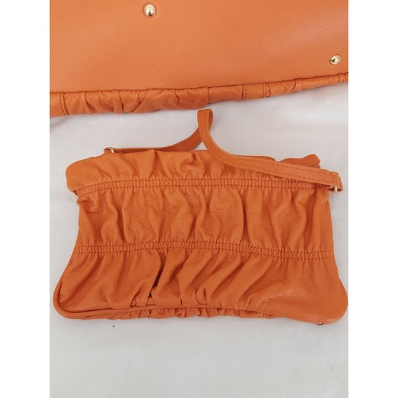 Large Purse and Matching Handbag JM Collection Orange Ruffle Purse Set - Picture 12 of 12